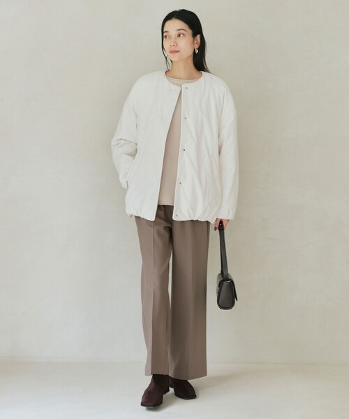 size SHORTあり］パフィー ノーカラー ブルゾン 撥水 保温性