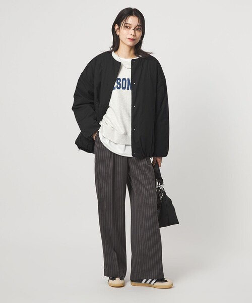 週末お値下げ美品パフィー ノーカラー ブルゾン ―ウォッシャブル・撥水・保温性― 週末お値下げ美品パフィー ノーカラー ブルゾン ―ウォッシャブル・撥水