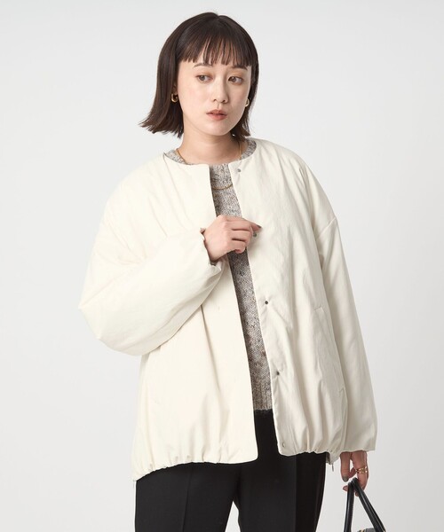 【定価19,800円】2024SS 機能素材 ノーカラーブルゾン XL 試着のみ セール】［size SHORTあり］パフィー ノーカラー ブルゾン 撥水 保温性