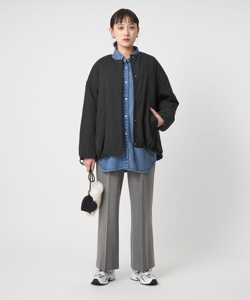 セール】［size SHORTあり］パフィー ノーカラー ブルゾン 撥水 保温性