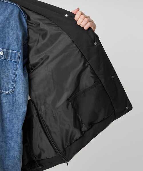 green label relaxing（グリーンレーベルリラクシング）の「［size SHORTあり］パフィー ノーカラー ブルゾン 撥水 保温性 ウォッシャブル（ブルゾン・レディース・オフホワイト/ブラック/ブラウン・SHORT/36/38）」の8枚目の写真