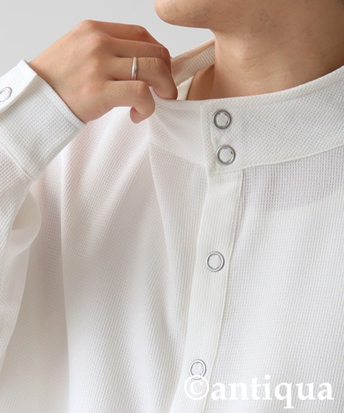 antiqua(アンティカ)の「スタンドカラー シャツ(シャツ/ブラウス・レディース・ブラック/ホワイト・ONESIZE)」の15枚目の写真