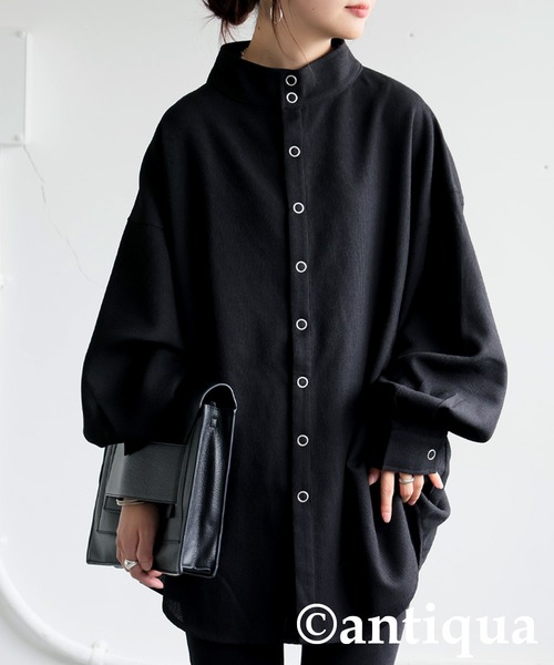 antiqua(アンティカ)の「スタンドカラー シャツ(シャツ/ブラウス・レディース・ブラック/ホワイト・ONESIZE)」の20枚目の写真