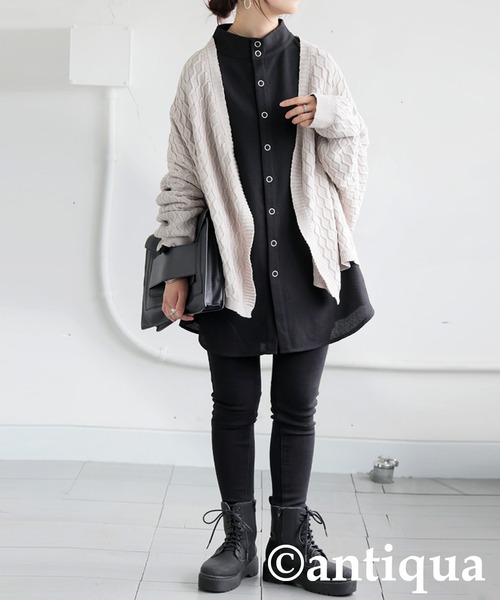 antiqua(アンティカ)の「スタンドカラー シャツ(シャツ/ブラウス・レディース・ブラック/ホワイト・ONESIZE)」の21枚目の写真