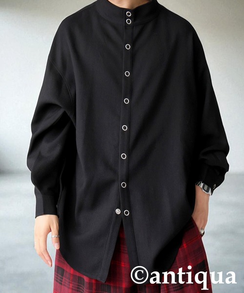 antiqua(アンティカ)の「スタンドカラー シャツ(シャツ/ブラウス・レディース・ブラック/ホワイト・ONESIZE)」の22枚目の写真