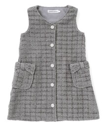 【店舗限定】【お揃い】ボアツイードジャンパースカート(95~150㎝)