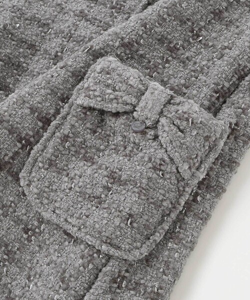 BeBe Petits Pois Vert（ベベプチポワヴェール）の「【店舗限定】【お揃い】ボアツイードジャンパースカート(95~150㎝)（ワンピース・キッズ・パープル/グレー・100cm/110cm/130cm/140cm/120cm/150cm）」の12枚目の写真