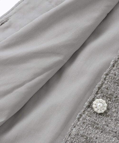 BeBe Petits Pois Vert（ベベプチポワヴェール）の「【店舗限定】【お揃い】ボアツイードジャンパースカート(95~150㎝)（ワンピース・キッズ・パープル/グレー・100cm/110cm/130cm/140cm/120cm/150cm）」の14枚目の写真