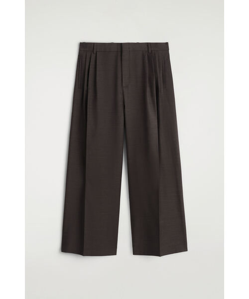 COS プリーツウールワイドレッグパンツ PLEATED WOOL WIDE-LEG TROUSERS プリーツウールワイドレッグパンツ
