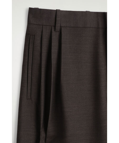 プリーツウールワイドレッグパンツ（スラックス）｜COS（コス）の