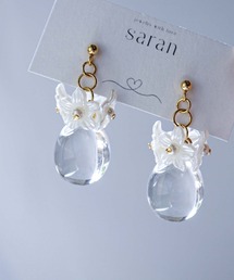 saran jewelry/フラワードロップ ピアス/アレルギー対応