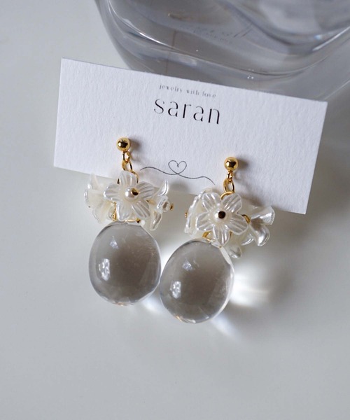 CERCA（チェルカ）の「saran jewelry/フラワードロップ ピアス/アレルギー対応（ピアス（両耳用）・レディース・A・FREE）」の2枚目の写真