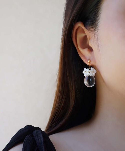 CERCA（チェルカ）の「saran jewelry/フラワードロップ ピアス/アレルギー対応（ピアス（両耳用）・レディース・A・FREE）」の9枚目の写真