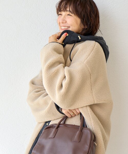 新品タグ付☆RIVE DROITE フードボアコート RIVE DROITE コート アウター 予約「感動の軽さ/リバイバル