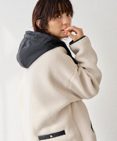 新品タグ付☆RIVE DROITE フードボアコート RIVE DROITE コート アウター 予約「感動の軽さ/リバイバル