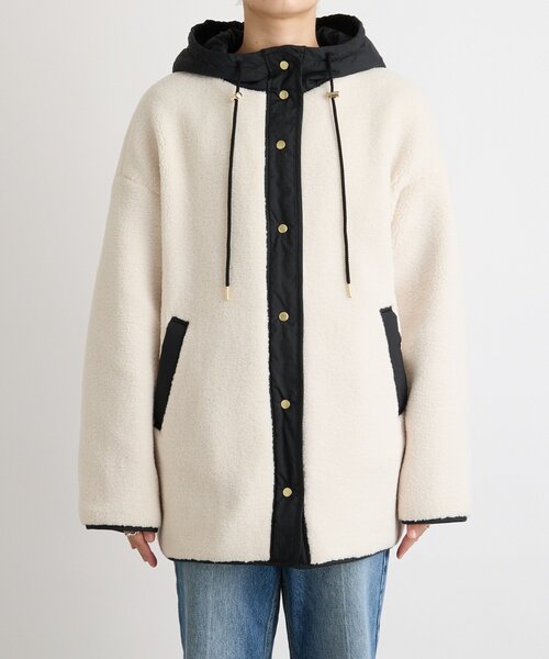 RIVE DROITE リヴドロワ フードボアコート ラフな抜け感を演出】フードボアコート | RIVE DROITE(リヴドロワ