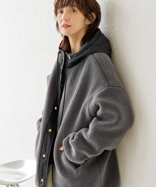 感動の軽さ】【最高気温10度の寒い日に！】フードボアコート（その他
