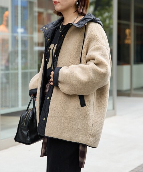 新品タグ付☆RIVE DROITE フードボアコート RIVE DROITE（リヴドロワ） コート アウター 「感動の軽さ」「最高気温