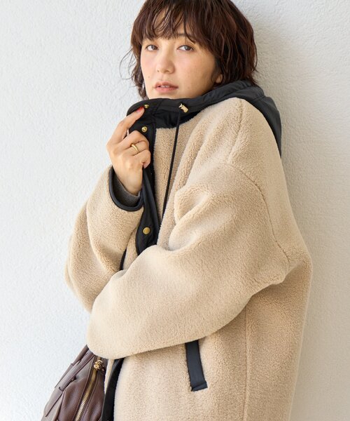 感動の軽さ】【最高気温5度の寒い日に！】フードボアコート（その他