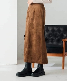 a.v.v（アーヴェヴェ）の「【洗える】フェイクスエードナローロングスカート（スカート・レディース）」