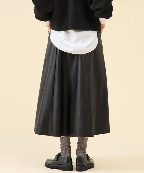 セール】フェイクレザーフレアスカート（スカート）｜martinique