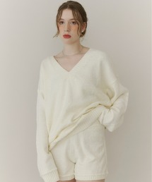 Olu. | ブークレVネックニット[セットアップ可能](ニット/セーター)