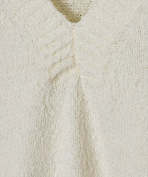 Olu.（オルドット）の「ブークレVネックニット[セットアップ可能]（ニット/セーター・レディース・ブラック/アイボリー/グレー・FREE）」の17枚目の写真