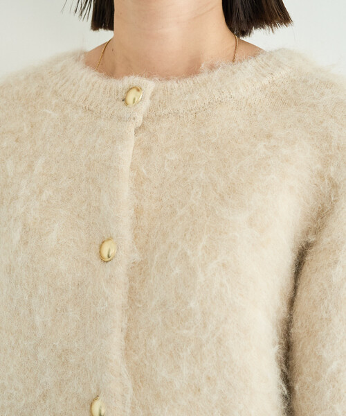 FREAK'S STORE（フリークスストア）の「限定展開　ミックスシャギー 金ボタン ニット カーディガン（カーディガン/ボレロ・レディース・ネイビー/ブラック/グレー/ブラウン/ナチュラル・ﾌﾘ-）」の12枚目の写真