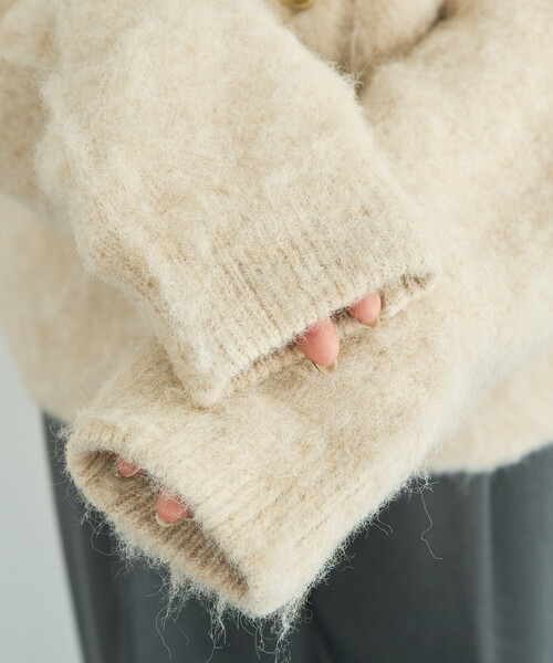 FREAK'S STORE（フリークスストア）の「限定展開　ミックスシャギー 金ボタン ニット カーディガン（カーディガン/ボレロ・レディース・ネイビー/ブラック/グレー/ブラウン/ナチュラル・ﾌﾘ-）」の17枚目の写真