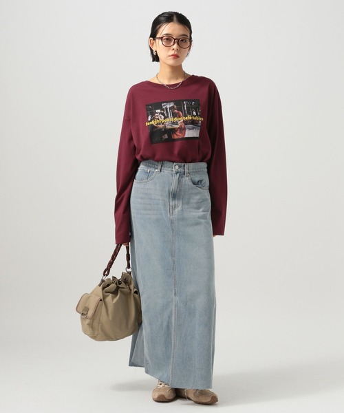 BAYFLOW（ベイフロー）の「デニムフレアスカート（スカート・レディース・サックスブルー/ブラック・FREE）」の7枚目の写真