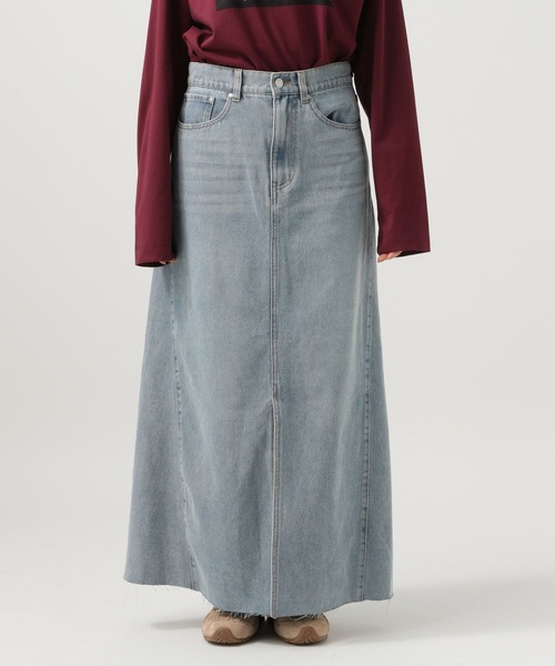 BAYFLOW（ベイフロー）の「デニムフレアスカート（スカート・レディース・サックスブルー/ブラック・FREE）」の9枚目の写真