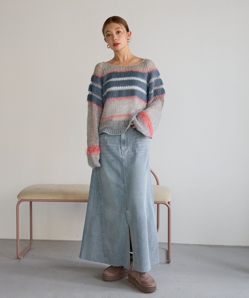 BAYFLOW（ベイフロー）の「デニムフレアスカート（スカート・レディース・サックスブルー/ブラック・FREE）」の20枚目の写真