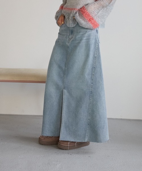 BAYFLOW（ベイフロー）の「デニムフレアスカート（スカート・レディース・サックスブルー/ブラック・FREE）」の22枚目の写真