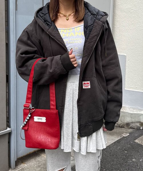 CIAOPANIC（チャオパニック）の「ダックアクティブパーカー（ブルゾン・レディース・キャメル/チャコールグレー・FREE）」の3枚目の写真