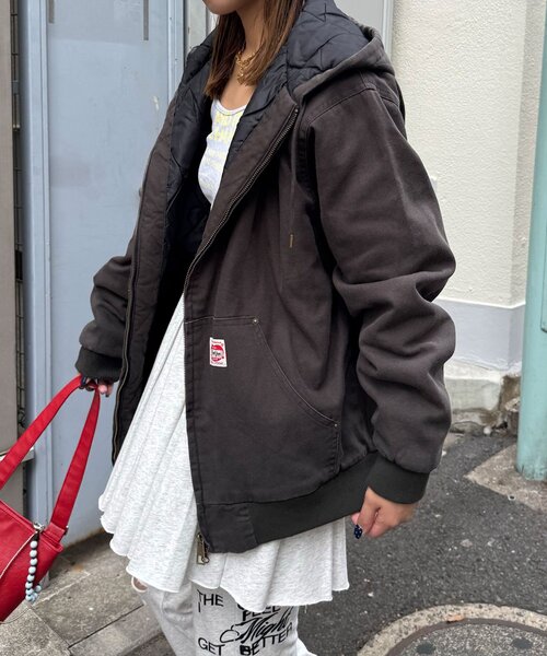 CIAOPANIC（チャオパニック）の「ダックアクティブパーカー（ブルゾン・レディース・キャメル/チャコールグレー・FREE）」の6枚目の写真