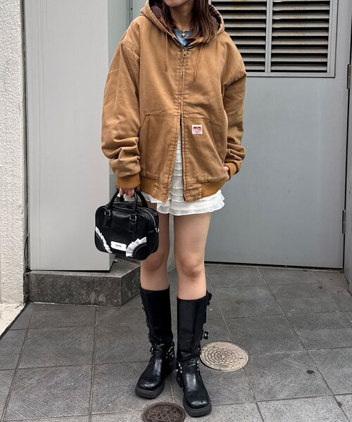 CIAOPANIC（チャオパニック）の「ダックアクティブパーカー（ブルゾン・レディース・キャメル/チャコールグレー・FREE）」の16枚目の写真