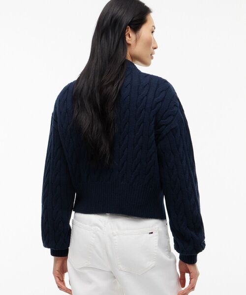 tommy jeans(トミー ジーンズ)の「バッジケーブルカーディガン(カーディガン/ボレロ・レディース・ライラック系/ネイビー/ホワイト/サックスブルー系1・SMALL/X-SMALL/MEDIUM)」の17枚目の写真