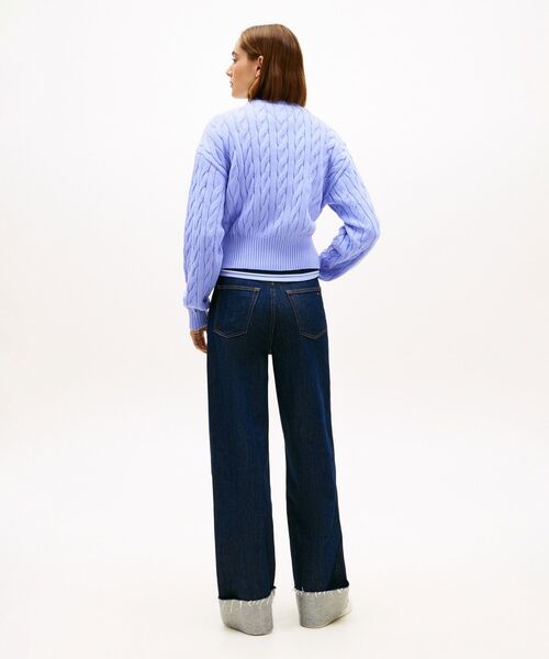 tommy jeans(トミー ジーンズ)の「バッジケーブルカーディガン(カーディガン/ボレロ・レディース・ライラック系/ネイビー/ホワイト/サックスブルー系1・SMALL/X-SMALL/MEDIUM)」の11枚目の写真
