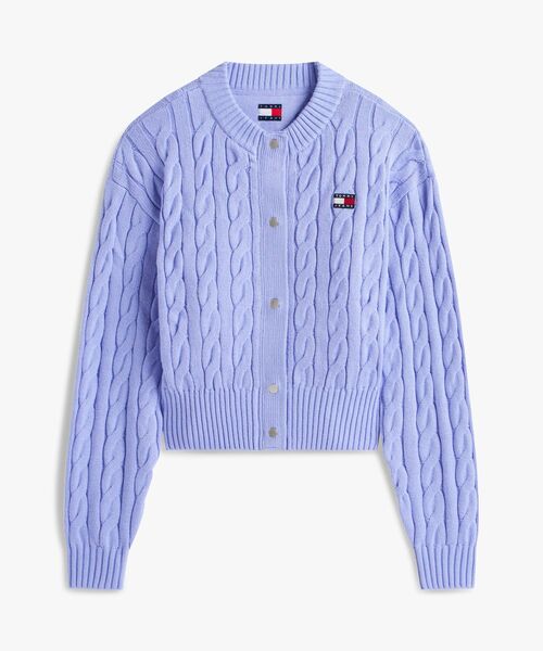 tommy jeans(トミー ジーンズ)の「バッジケーブルカーディガン(カーディガン/ボレロ・レディース・ライラック系/ネイビー/ホワイト/サックスブルー系1・SMALL/X-SMALL/MEDIUM)」の7枚目の写真