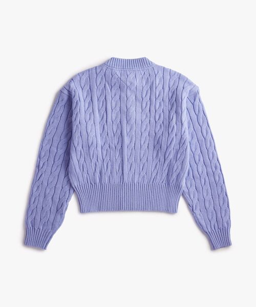 tommy jeans(トミー ジーンズ)の「バッジケーブルカーディガン(カーディガン/ボレロ・レディース・ライラック系/ネイビー/ホワイト/サックスブルー系1・SMALL/X-SMALL/MEDIUM)」の8枚目の写真