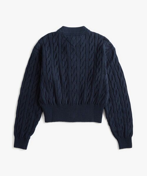 tommy jeans(トミー ジーンズ)の「バッジケーブルカーディガン(カーディガン/ボレロ・レディース・ライラック系/ネイビー/ホワイト/サックスブルー系1・SMALL/X-SMALL/MEDIUM)」の10枚目の写真