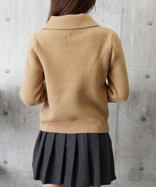 Miniministore(ミニミニストア)の「ポロカラーニットトップス ゴールドボタン(ニット/セーター・レディース・ワインレッド/アイボリー/ラベンダー/ライトブルー/ブラック/ベージュ・FREE)」の11枚目の写真