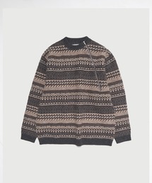 【White Mountaineering / ホワイトマウンテニアリング】FAIR ISLE ZIP KNIT PULLOVER