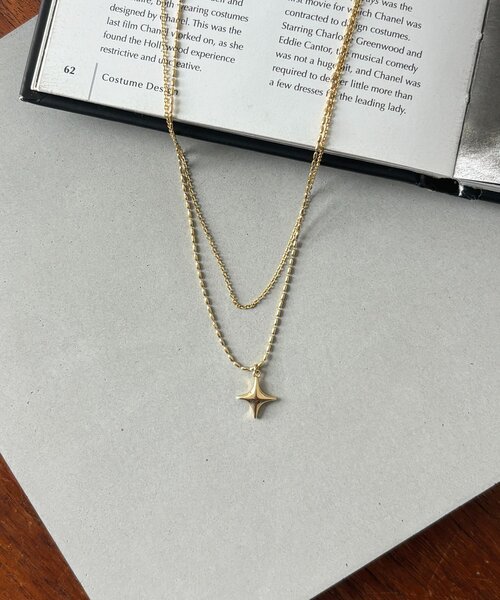 セール】【heilly】ひし形2連チェーンネックレス（リング）｜Thevon