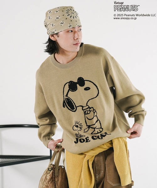 PEANUTS(ピーナッツ)の「【PEANUTS×BAYFLOW】ピーナッツアソートニット(ニット/セーター・メンズ・オレンジ/オフホワイト/ネイビー/モカ/ベージュ・MEDIUM/LARGE)」の4枚目の写真