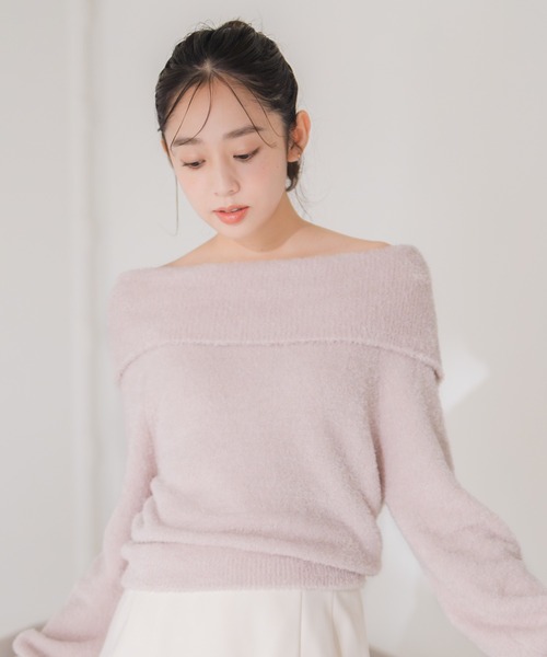 MISCH MASCH(ミッシュマッシュ)の「フワモコオフショルニット(ニット/セーター・レディース・グレー/ホワイト/ピンク・フリ-)」の20枚目の写真