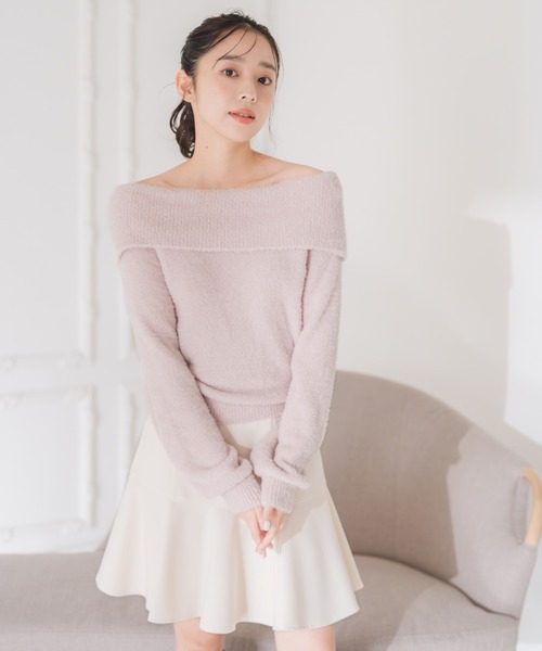 MISCH MASCH(ミッシュマッシュ)の「フワモコオフショルニット(ニット/セーター・レディース・グレー/ホワイト/ピンク・フリ-)」の22枚目の写真