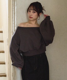 mideal | offshoulder sweatshirt / オフショルダースウェットトップス(スウェット)