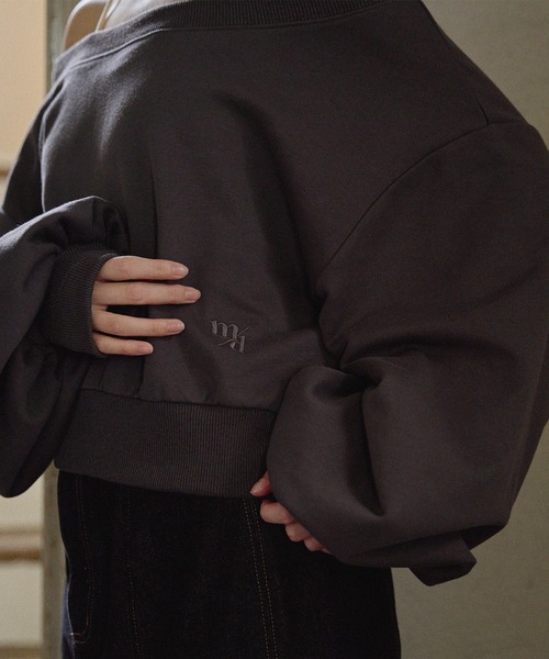 mideal（マイディール）の「offshoulder sweatshirt / オフショルダースウェットトップス（スウェット・レディース・アイボリー/チャコールグレー・FREE）」の11枚目の写真