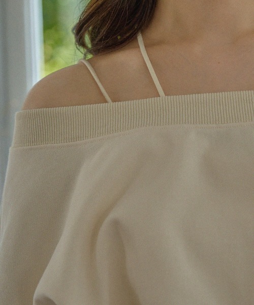 mideal（マイディール）の「offshoulder sweatshirt / オフショルダースウェットトップス（スウェット・レディース・アイボリー/チャコールグレー・FREE）」の22枚目の写真